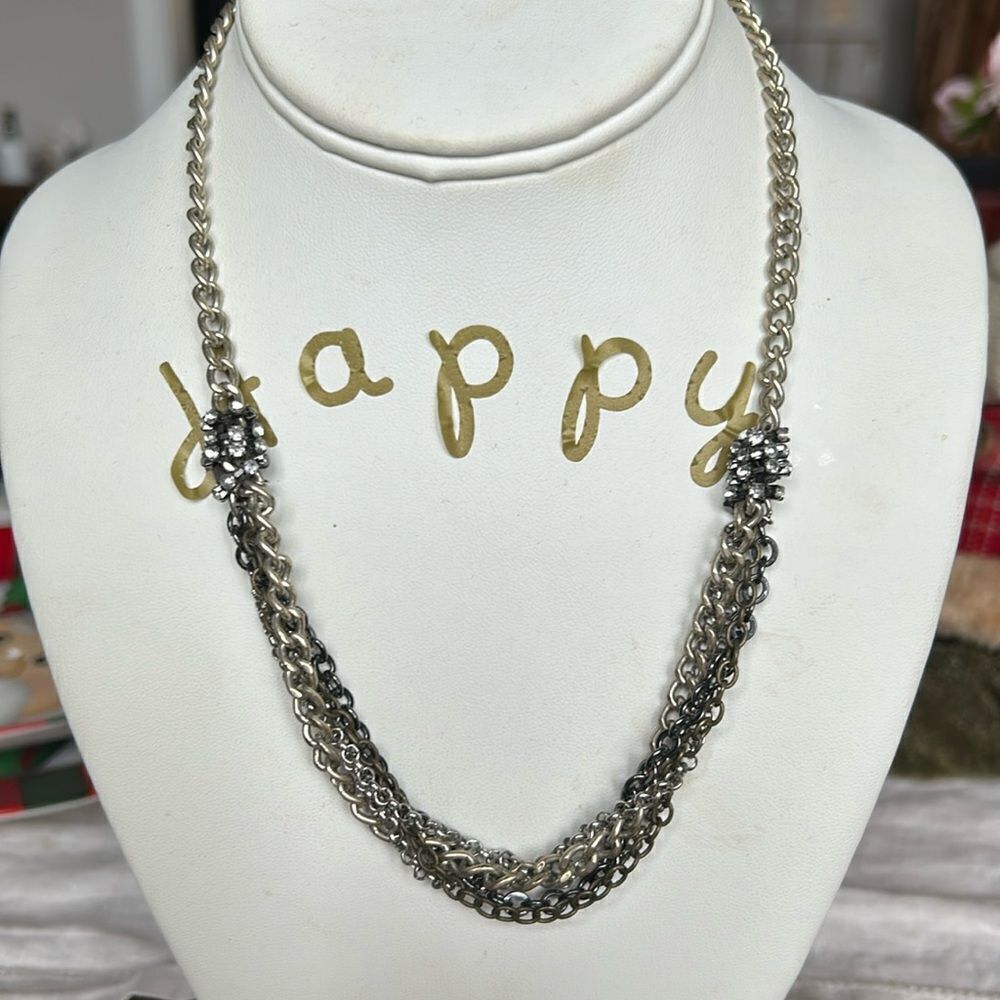 Anthropology Chain Necklace with Krystal details impeccable